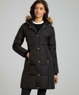 MICHAEL Michael Kors black quilted nylon down filled faux fur trimmed 