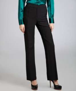 Lafayette 148 New York black silk blend crepe wide leg classic pants 