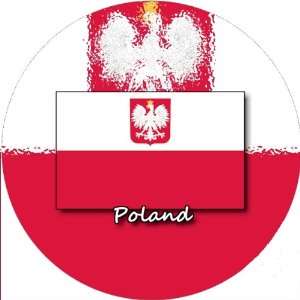  58mm Round Badge Style Fridge Magnet Poland State Flag 