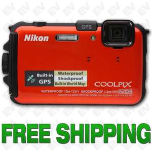Nikon COOLPIX AW100 (Orange) 16MP 3.0 LCD Waterproof Shockproof 
