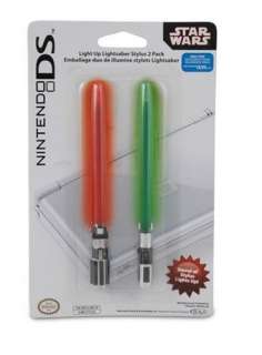 Nintendo DS DSi 3DS Star Wars Light Up Lightsaber Stylus Pen 2 Pack 