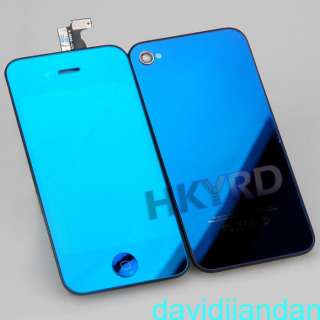 Blue Mirror Touch Digitizer LCD Display Assembly+Back Housing For 