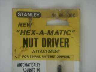 STANLEY HEX A MATIC NUT DRIVER FOR SPIRAL RATCHET STYLE  