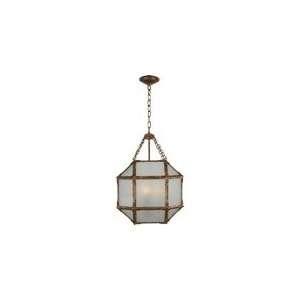 Suzanne Kasler Small Morris Lantern in Gilded Iron Finish with Frosted 