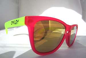 Oakley Sunglasses Frogskins 24 287 Pink Yellow Authentic New Free 