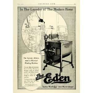  1923 Ad Antique Gillespie Eden Electric Laundry Wringer 