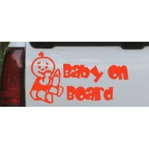 Baby On Board (Boy) Car Window Wall Laptop Decal Sticker    Red 26in X 
