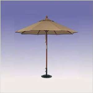  9 Umbrella w/ Pulley Lift Fabric Natural Patio, Lawn & Garden