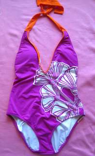   TRINA TURK ONE PIECE SWIMWEAR PURPLE FLOWER SWIMSUIT SIZE 6 S  