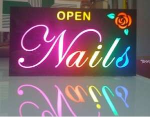 Flash Luxury Nails Open LED Sign Indoor 43X23cm  