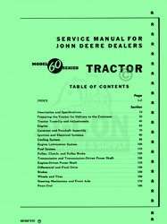 John Deere Model 60 Tractor Service Shop Repair Manual  