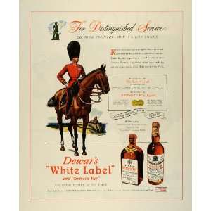 Ad Dewars White Label Victoria Vat Scotch Scots Guard Horseman Liquor 