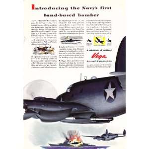  1943 WWII Ad Lockheed Martin Vega Ventura Bombers Navys 