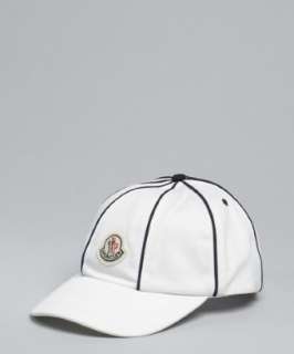 Moncler KIDS white cotton piped baseball cap  