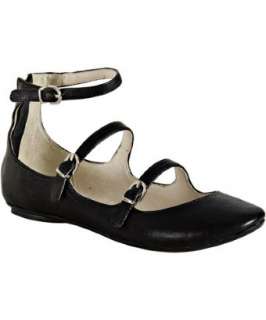 Velvet Angels black leather Moonshadows strappy flats   up 
