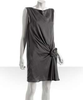 Moschino Cheap and Chic grey silk rosette dress   