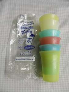   OZ PLASTIC party NOS 6 TUPPERWARE drinking glass bar set cup  
