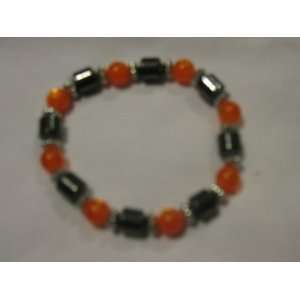 Magnetic Bracelet w/ Orange Beads