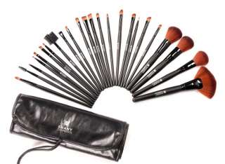 Shany Studio Quality Natural Cosmetic Brush Set with Leather Pouch, 24 