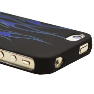Apple Iphone 4g 4s Blue Flame hard case snap on cover  