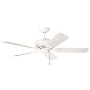   Fan in Satin White Finish Mediterranean Walnut