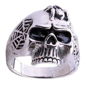   Spider Web Skull Ring for Mens Punkrock Fashion 