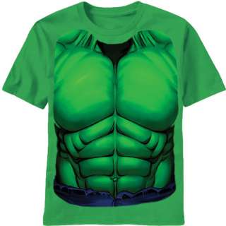 Incredible Hulk Smash Chest Mens Green T shirt  