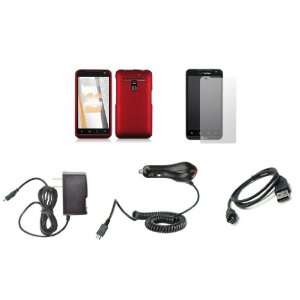  LG Esteem (Metro PCS) Premium Combo Pack   Red Rubberized 