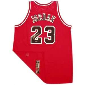 Michael Jordan Chicago Bulls Autographed Nike Authentic Red Rookie 