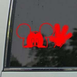  DISNEY Red Decal MICKEY MOUSE Car Truck Window Red Sticker 