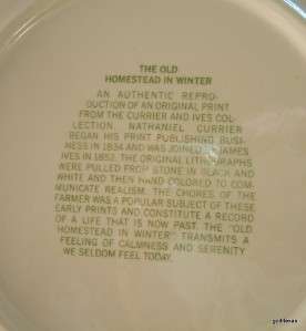   Homestead in Winter Currier & Ives Pie Plate Ceramic 10 Green  