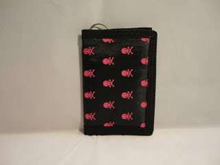 Boys/Girls Pink Skull Black Wallet with Chain  