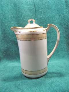 Nippon Porcelain Chocolate Pot Pitcher Handpainted Gold  