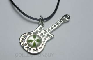 good luck shamrock real four leaf clover guitar necklace pendants