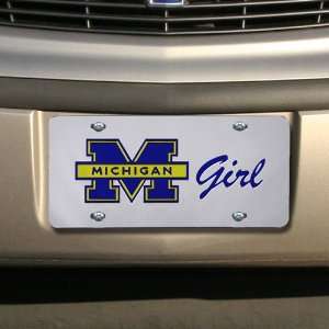   Wolverines Girl Silver Mirrored License Plate