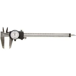 Mitutoyo 505 719 Dial Caliper, 0.2 Per Rev., White Face, 0 8 Range 