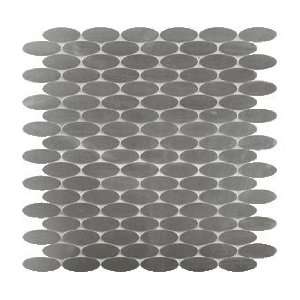 Medici Mosaics Titanio Collection 3/4 x 2 Oval Stainless Mosaic