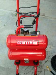 Craftsman 4 Gallon Portable Twin Tank Side Stack Compressor with Hose 
