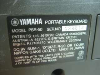 F25) Yamaha PSR 50 Portatone 49 Key Electronic Keyboard  