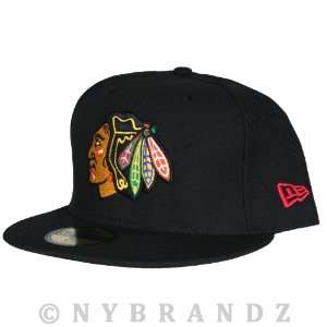  New Era Cap Fitted NHL Chicago Blackhawks Black Colored 
