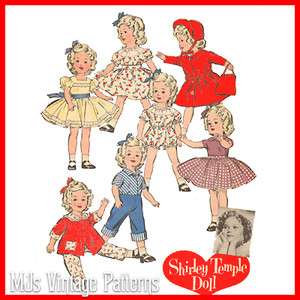  1950s Pattern 17 Shirley Temple Doll Clothes ~ HUGE WARDROBE  