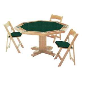 Kestell 57 Pedestal Base Natural Oak Poker Table with Bottle Green 