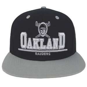  Oakland Raiders Retro 3D Snapback Cap Hat 2 Tone Black 
