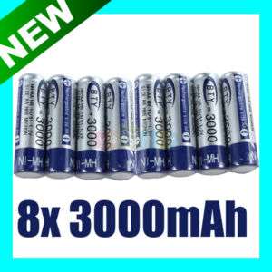 8x AA 3000mAh Camera Rechargeable NiMH Battery new  