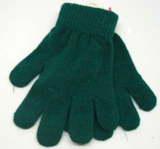 STRETCH Knit Gloves Forest Green One Size Fits Most NEW  