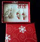 AVON SET OF THREE HOLIDAY EARRINGS IN GIFT BOX RED NEW
