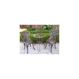  Oakland Living Vineyard Bistro Set with Two Chairs Patio 