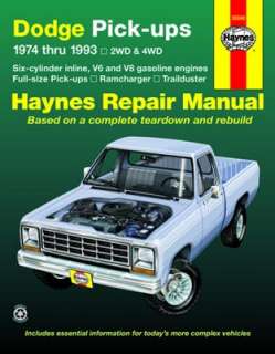 Repair Manual Book Dodge Pickup Truck D150 74 93 Ram  