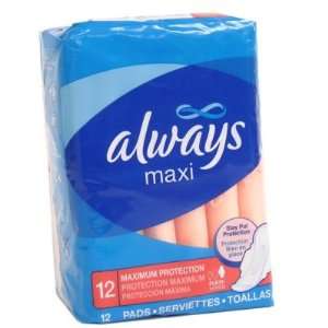  Always Pads, Maxi, Flexi Wings, Maximum Protection, 12 ct 