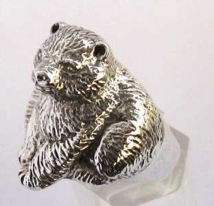 Silver Junior Bear Cub Ring   Free Resize/Shipping  